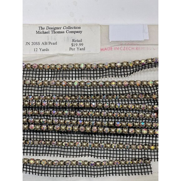 Vtg MICHAEL THOMAS Designer Collection JN 20SS AB Vintage Rhinestone Trim Lot - Picture 7 of 11